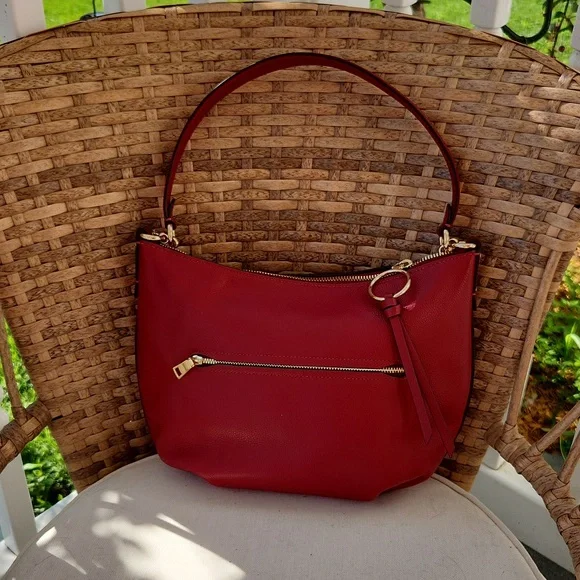 🔥🔥Rare NWOT Coach Skylar Small Satchel Crossbody Hobo Deep Scarlet/IM❤️❤️🌹 - Picture 3 of 8